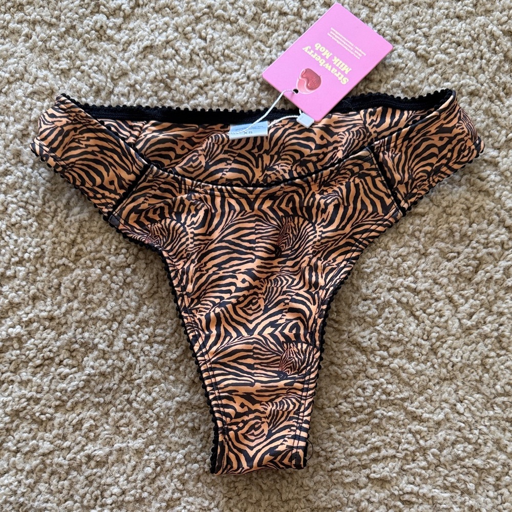 NWT Strawberry Milk Mob Zebra Stripe Bikini Bottom